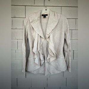 White House Black Market Ivory Wool Blend Shimmer size M